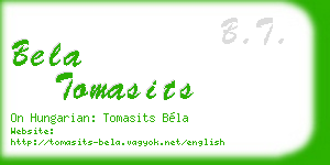 bela tomasits business card